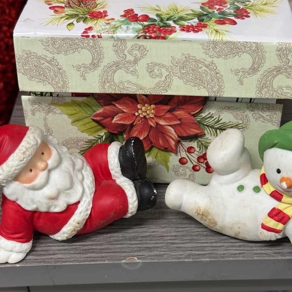 Festive Santa and Snowman Holiday Decor Set